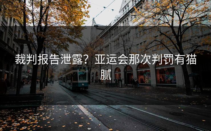 裁判报告泄露？亚运会那次判罚有猫腻