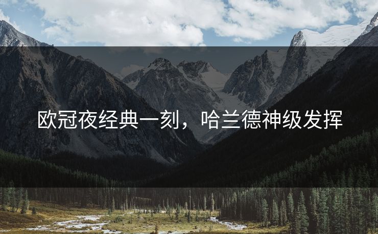 欧冠夜经典一刻，哈兰德神级发挥