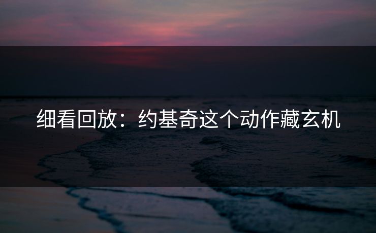 细看回放:约基奇这个动作藏玄机 细看回放:约基奇这个动作藏玄机