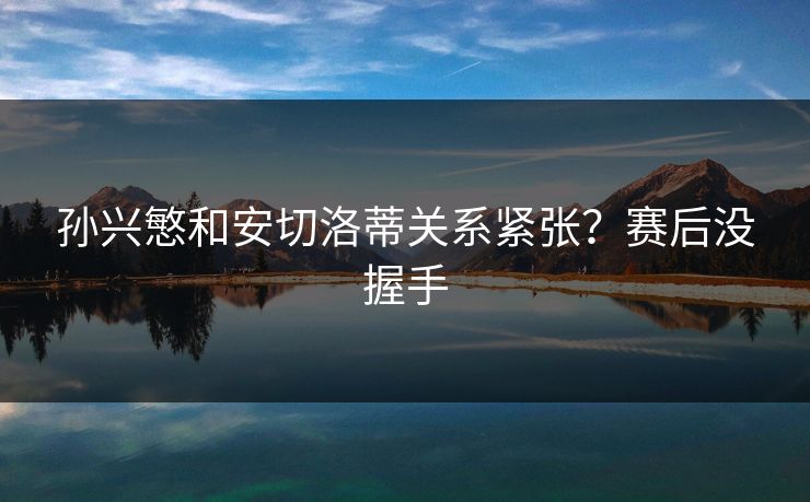 孙兴慜和安切洛蒂关系紧张？赛后没握手