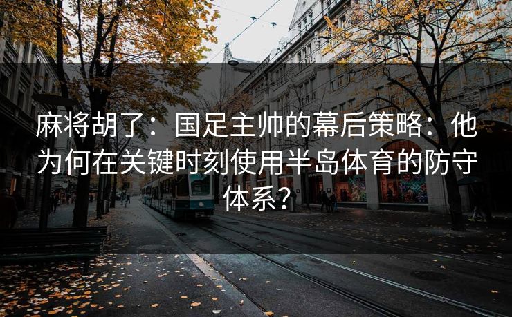 麻将胡了：国足主帅的幕后策略：他为何在关键时刻使用半岛体育的防守体系？