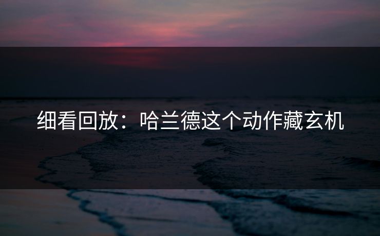 细看回放：哈兰德这个动作藏玄机