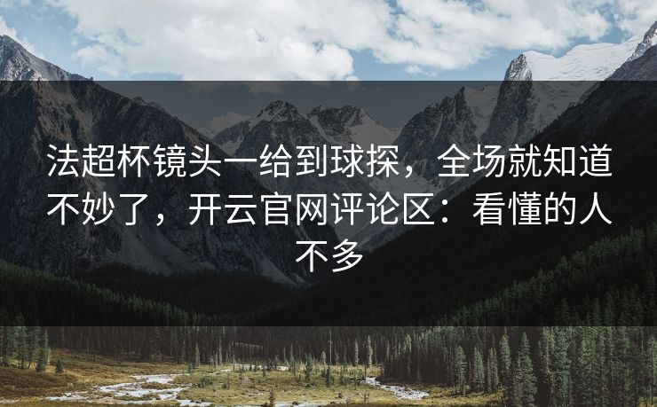 法超杯镜头一给到球探，全场就知道不妙了，开云官网评论区：看懂的人不多